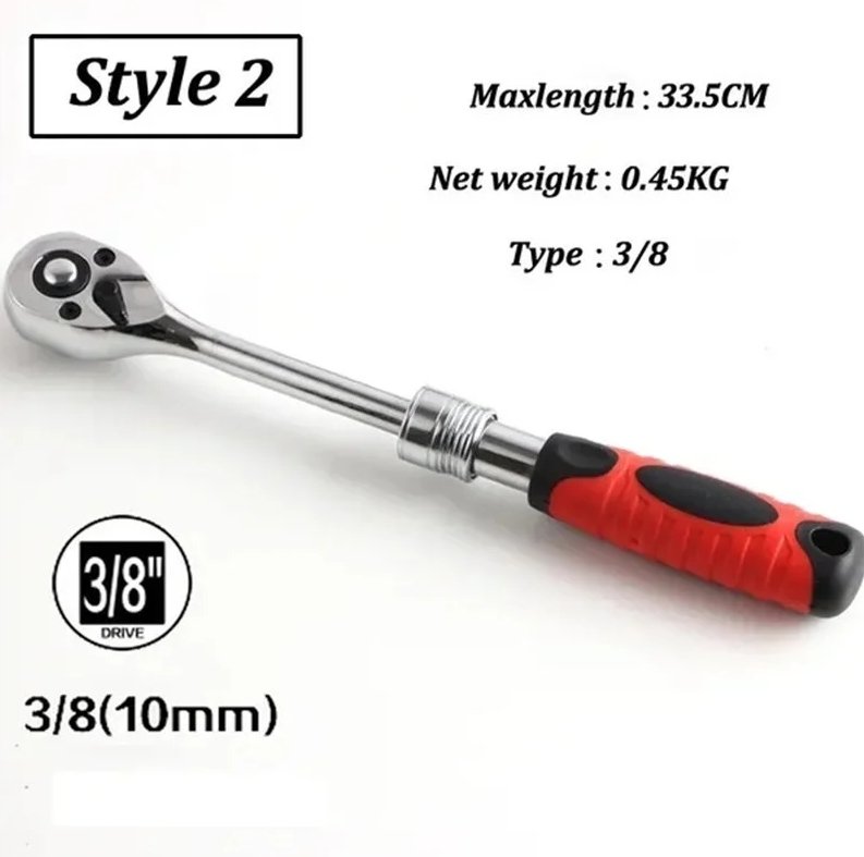 Professional Car Ratchet Wrench Hand Tools 72 Teeth Extending Telescopic Ratchets Socket Wrenches Ratcheting Repair Tool for Car Motorcycle