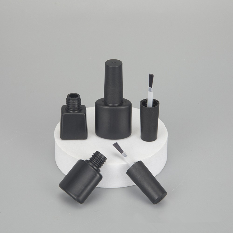 5ml 8ml 10ml Nail Polish Bottle Balck Empty Nail Gel Bottle with Brush Plastic Nail Beauty Container Vial