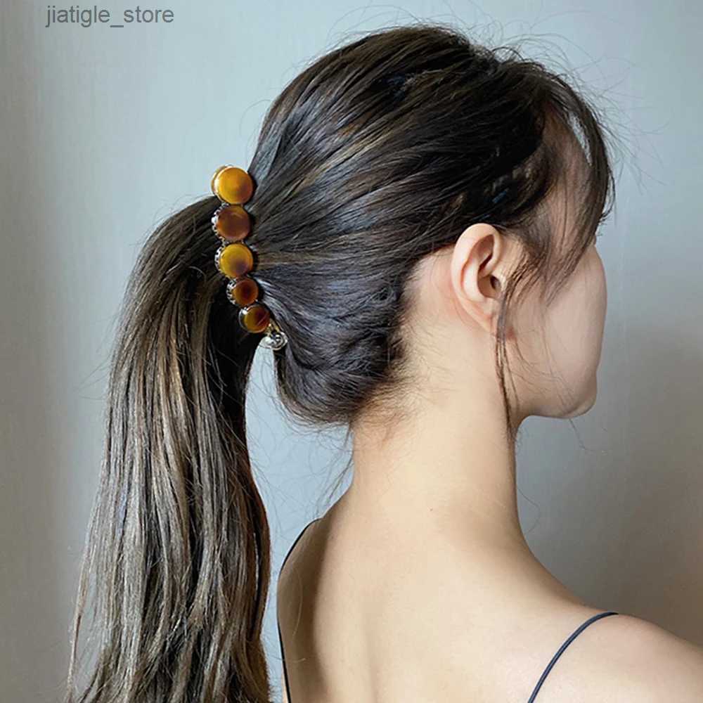 Hair Clips Marble Grain Hair Claw Clips Banana Clip High Ponytail Holder Non-slip Hairpin Hair Accessories for Women Y240329 - view 4