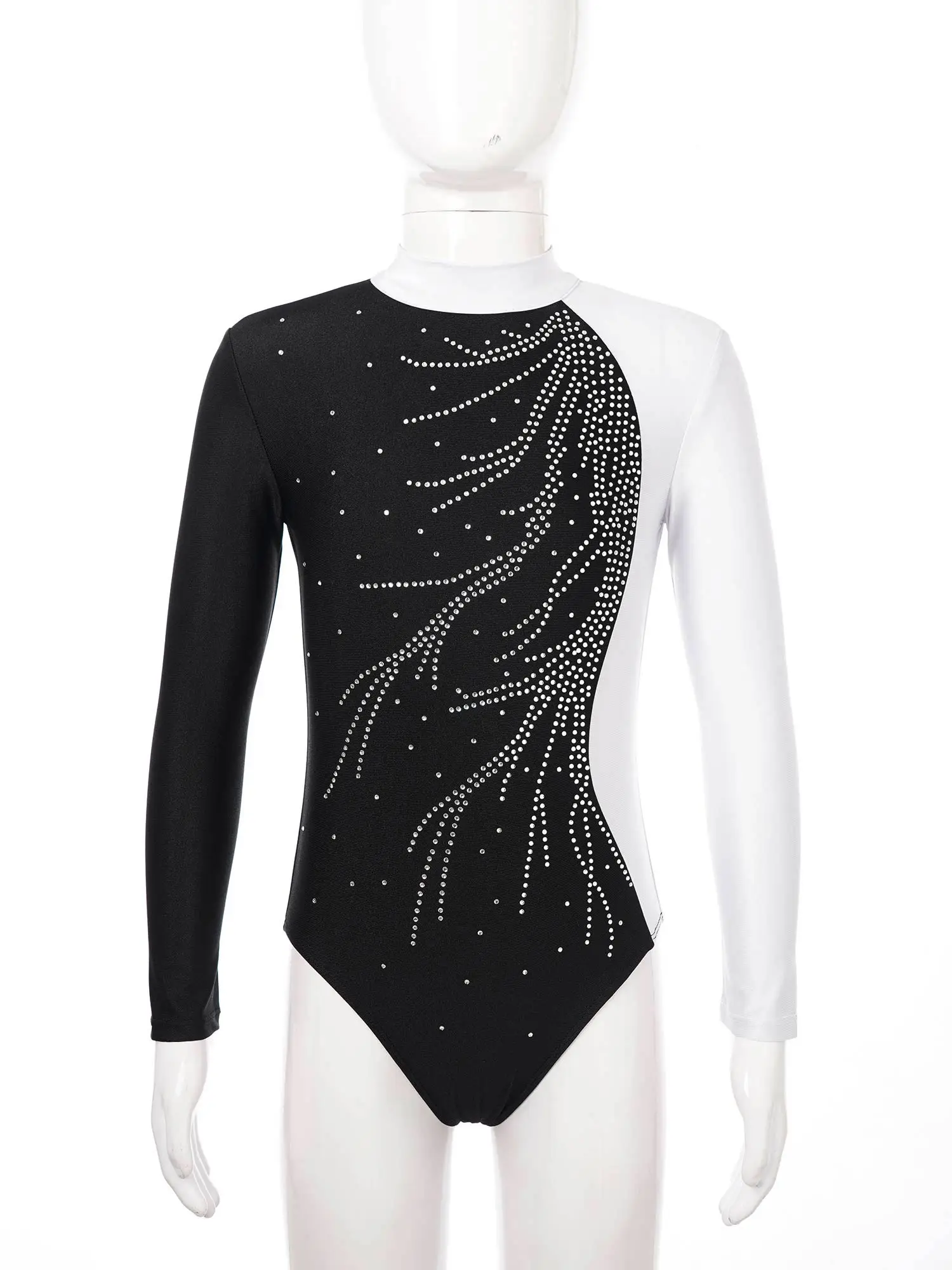 Gymnastics Leotard for Girl Kids Long 2025 Sleeve Shiny Rhinestone Ballet Tutu Dance Leotard new Ice Skating Jumpsuit Gymnastic Bodysuit