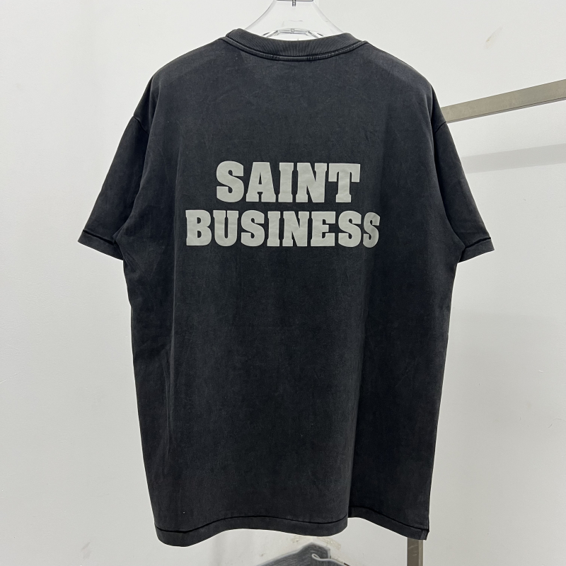 2024ss Black Tee Men Women Wasted T-shirt Short Sleeve Print Letters T Shirts