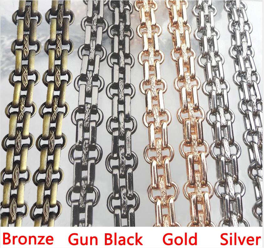 40cm-160CM Metal Chain Replacement Shoulder Bag Strap for Handbag, Steel - DIY Gold, Silver, Gun Black, Bronze 16mm Purse