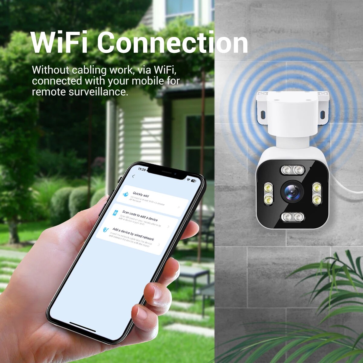 3MP Humanoid Detection And Tracking WIFI Connection Alarm Intelligent Dual Light Source Night Vision H.265 IP Camera