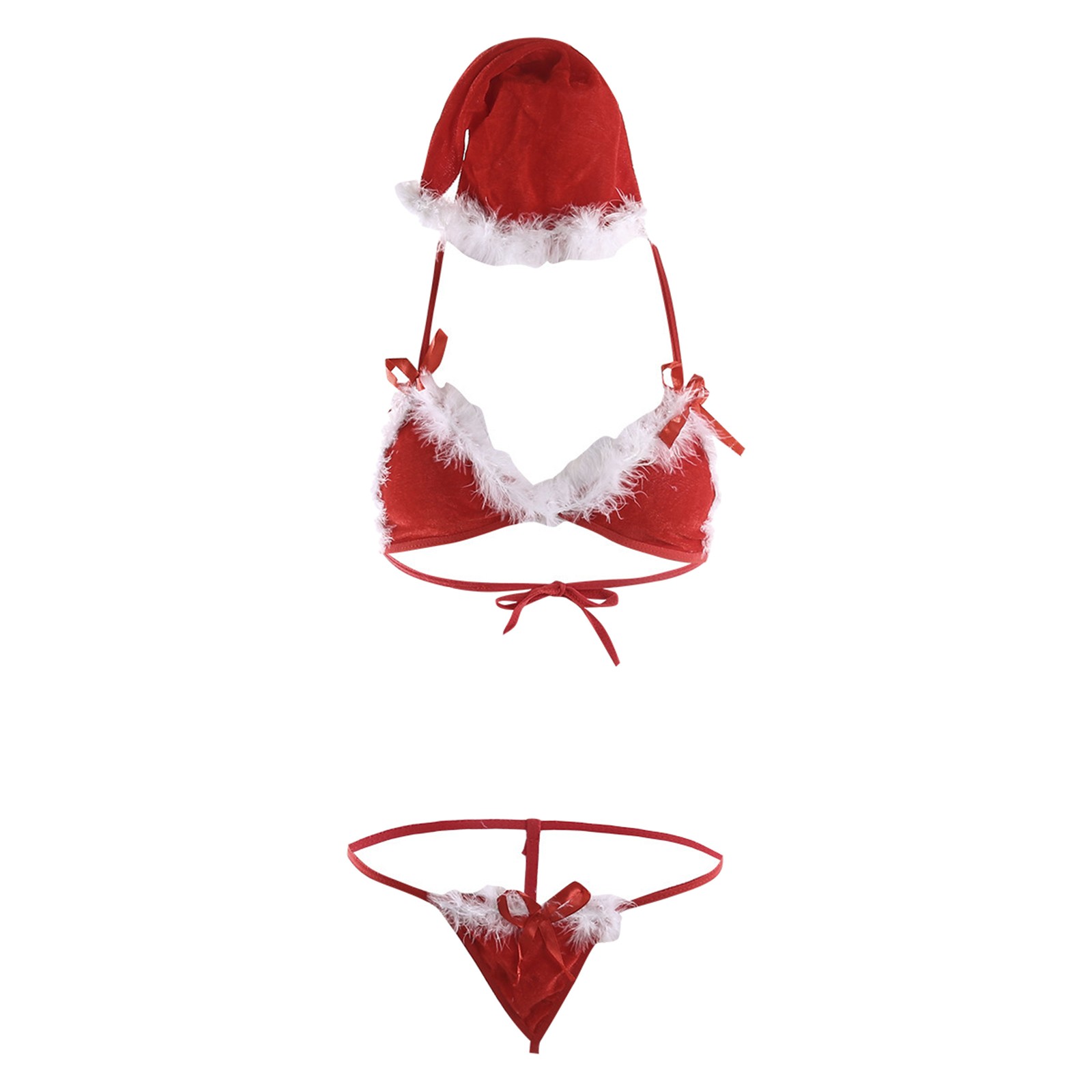 New In Lingerie For Women Lingerie Sets Three Point Bikini Gold Velvet Christmas Erotic Underwear Sexy-porn Underwear Women Body