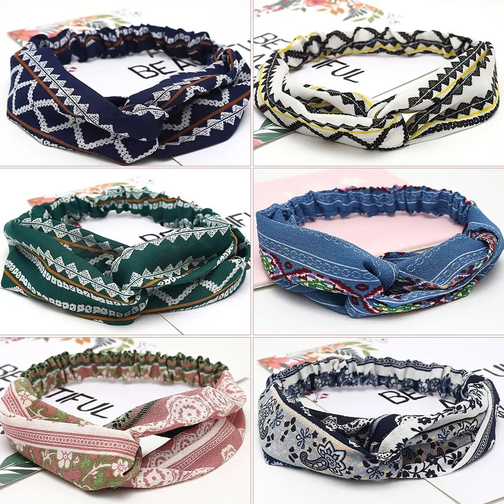 Women Summer Autumn Suede Headband Vintage Cross Knot Elastic Hair Bands Soft Solid Girls Hairband Hair Accessories