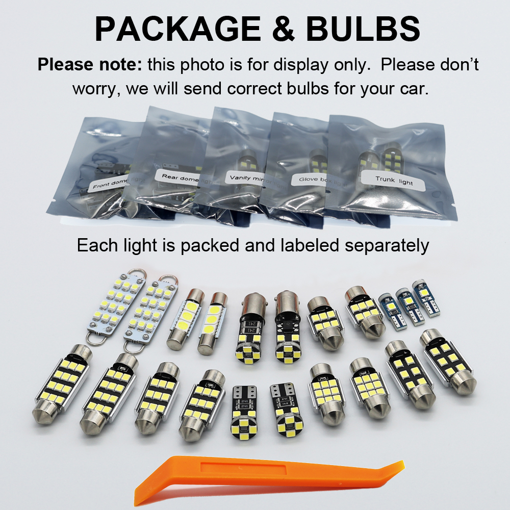 ZITWO 16Pcs Car LED Bulb Interior Indoor Light Kit For Honda 2011 2012 2013 2014 2015 2016 2017 Dome Plate Trunk Lamp