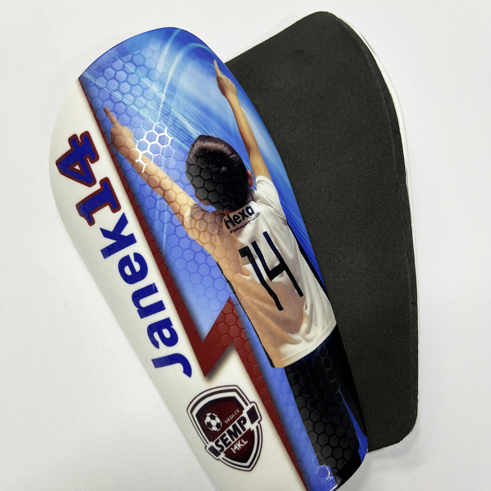 Customized Personalized Shin Guard Honeycomb Texture Soccer Shin Pad Leg Support Football Shinguard Adult Teens Kids Gift 240322