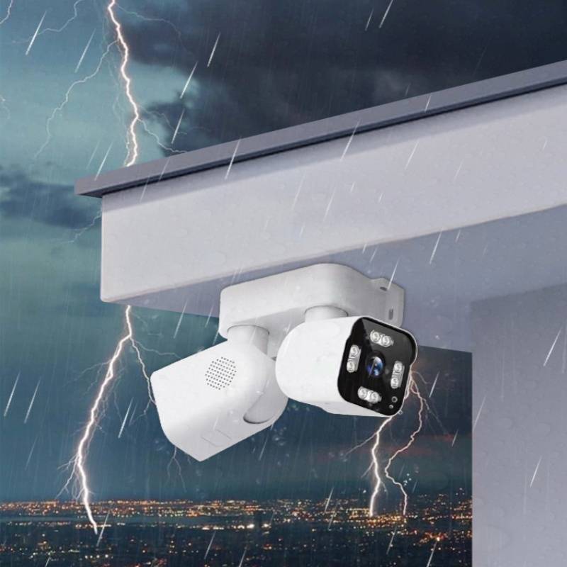 Dual Camera IP Surveillance Camera Double Frame Dual Pan Tilt 360 Degree Rotation Two Way Intercom One Machine for Multiple Purposes