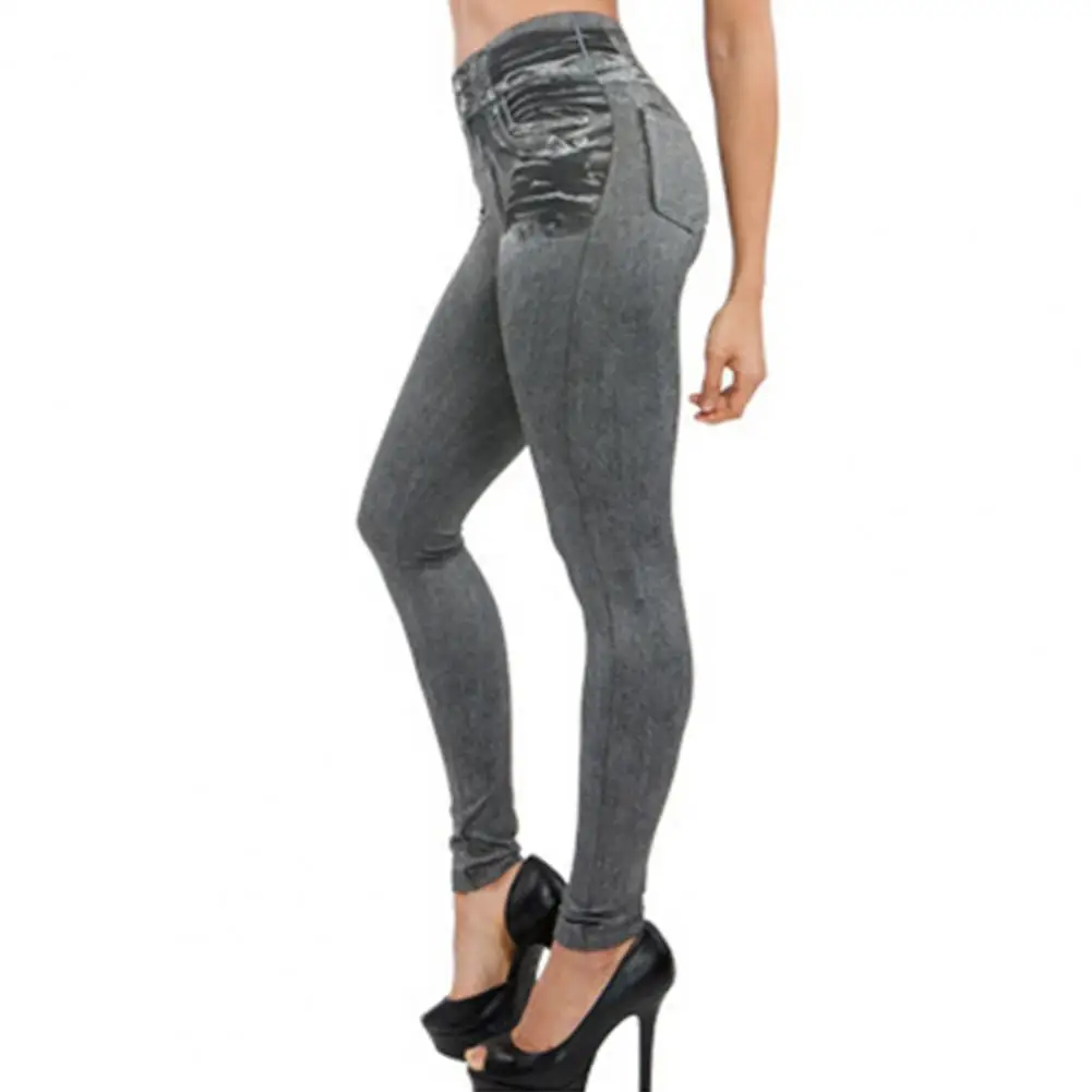 Women Jeans Multi Pockets High Waist new Pencil 2025 Pants Slim Denim Print Stretch Pencil Pants Women's Clothing For Daily Wear
