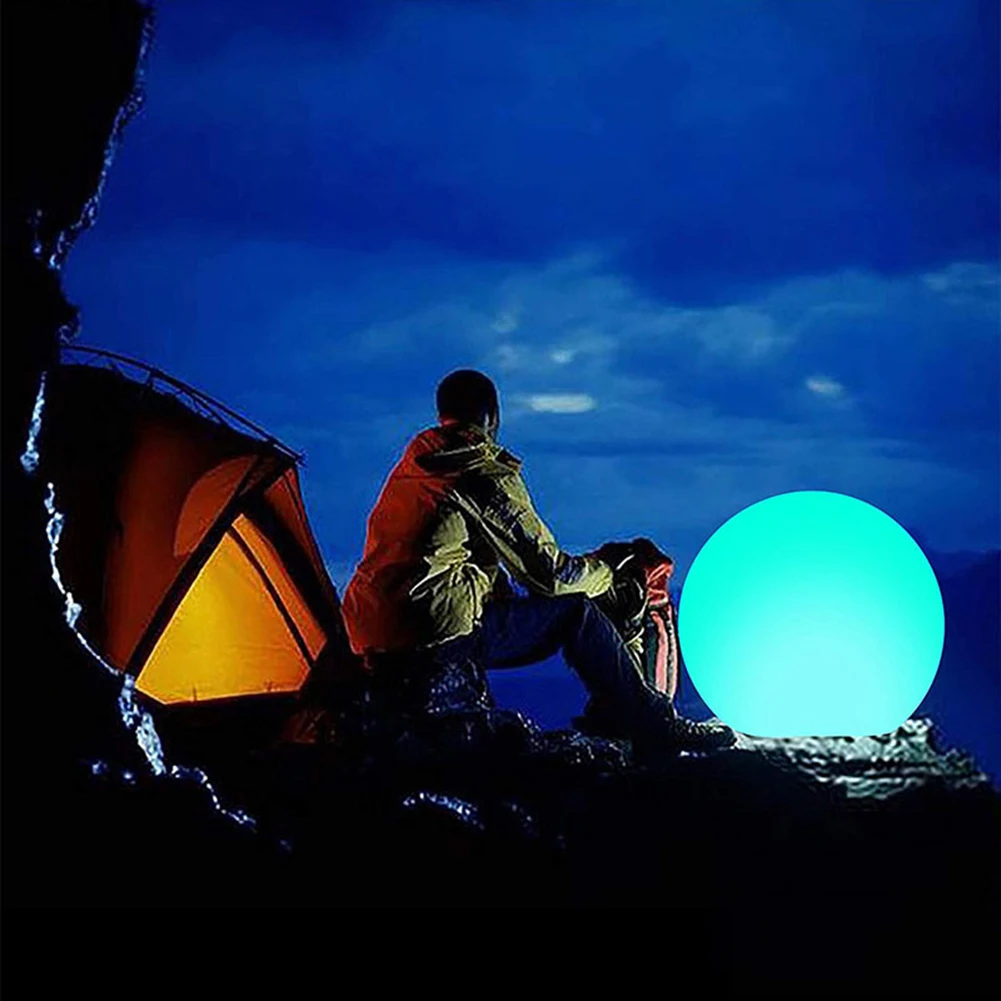 40CM 2025 Iatable Floating Pool new Light 16 Colors Glowing Beach Ball Outdoor Waterproof LED Swimming Pool Lamp For Party Accessories