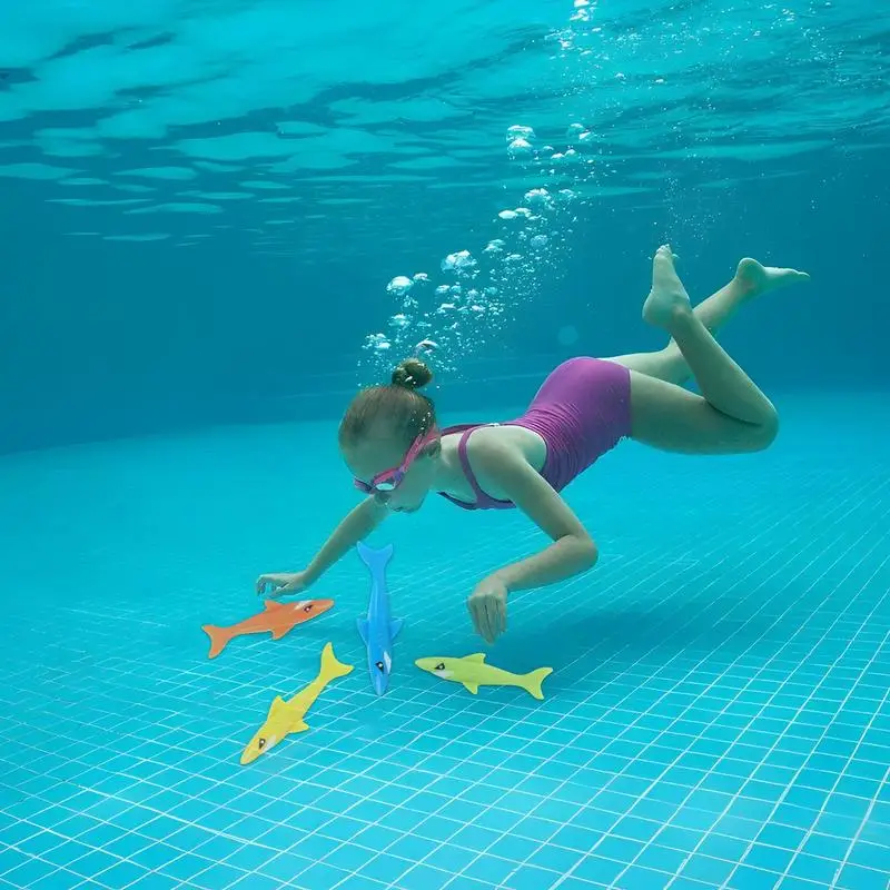 Diving Toys Underwater Swimming Pool Toys Colorful Shark Fishbone Jellyfish Torpedo Underwater Games Throw Toy Diving Training