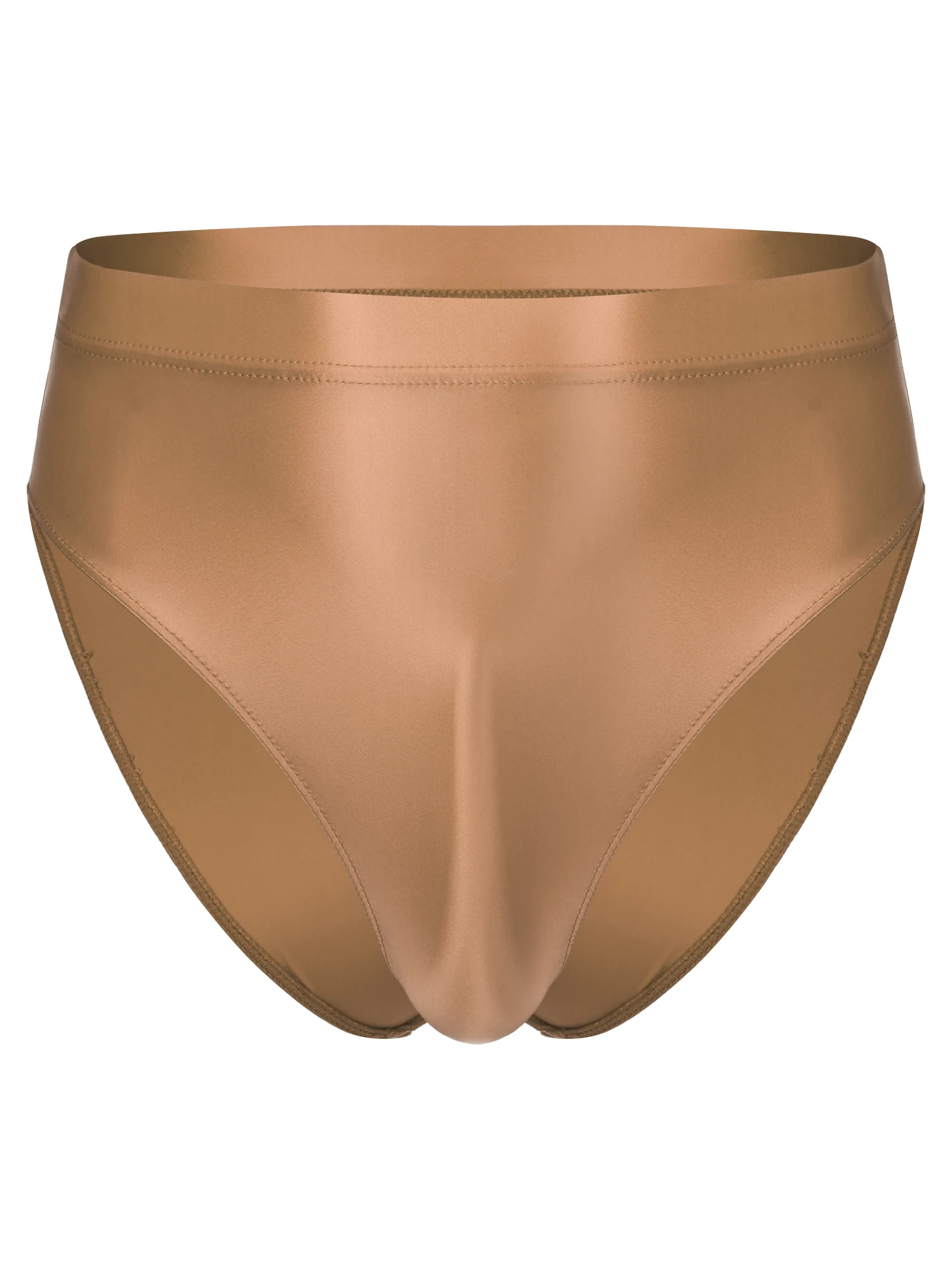 Mens new Underwear Lingerie Panties Male Solid Color Panties Male Glossy High Waist String Swimwear Elastic 2025 Waistband Underpants
