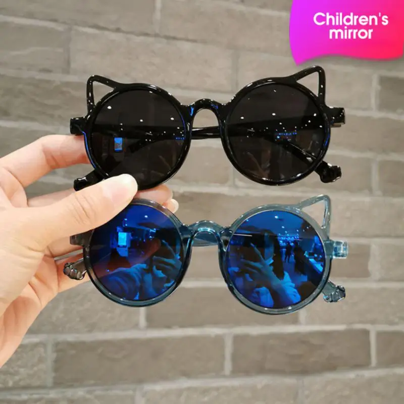 Children's Sunglasses 2025 new Boys Girls Anti UV Personalized Cat Ear Sun Glasses Lovely Vintage Baby Cute Eyewear Gafas De Sol UV400