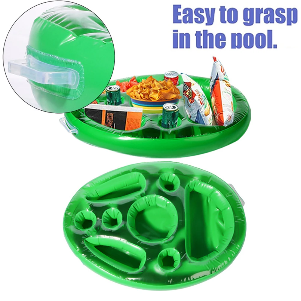 PVC Inflatable Pool Drinking Cup Float Beach Table Bar Tray Durable Stable Multifunctional Summer Pool Party Decorations