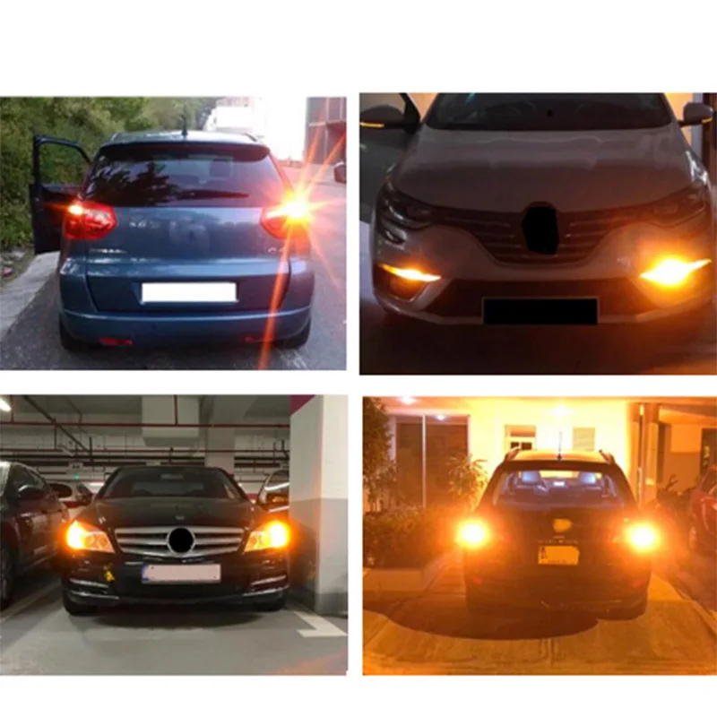 1pcs 1156 BA15S P21W BAU15S PY21W T20 7440 W21W S25 Canbus LED Bulbs 3014 144smd Error Free Turn Signal Lights Brake lamp 12V