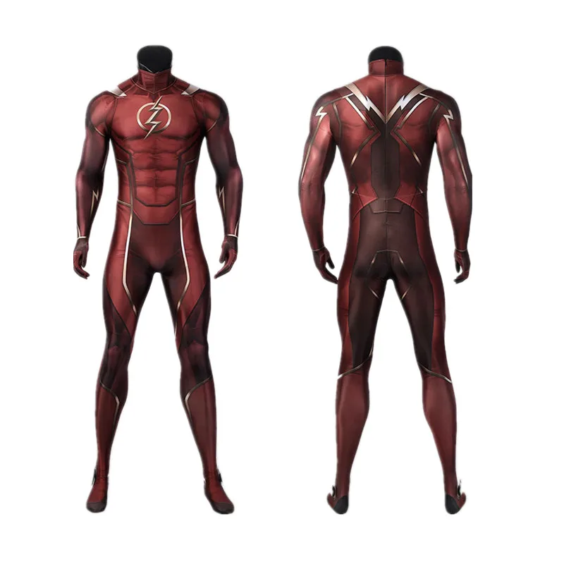 Man Flash Cosplay Barry Allen Cosplay Costume Adult new Men Flash Bodysuit Flash Costume Jumpsuit 2025 with Headgear