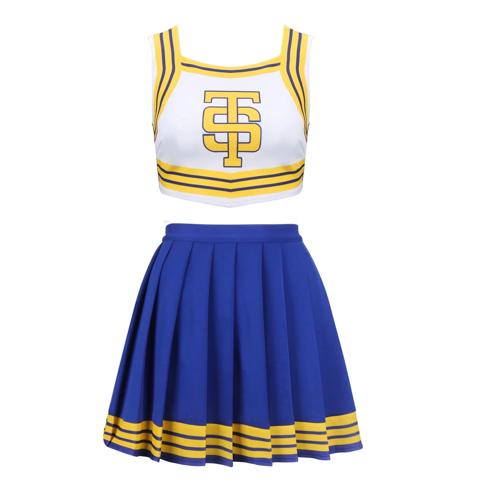 Taylor Cheerleader Uniform TS Shake It Off Blue White Cheerleading Outfits Halloween Party Costume for High School Girls