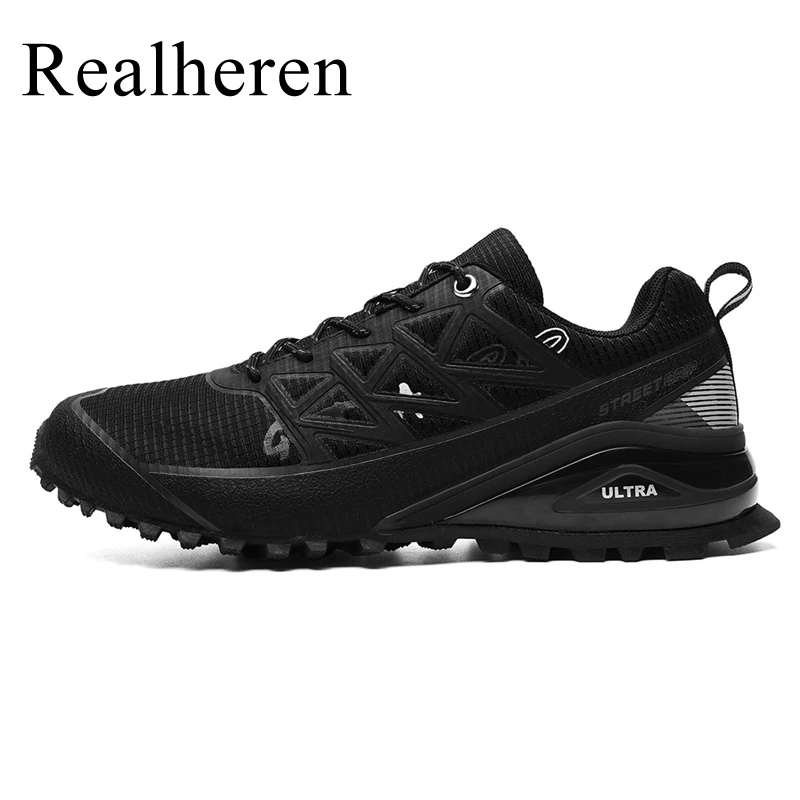 Spring Autumn Men Outdoor Waterproof Sneakers Hiking Trekking Shoes Trail Running 2025 Shoes Ultra Grip Anti-Skid new Big Size 49 50 51