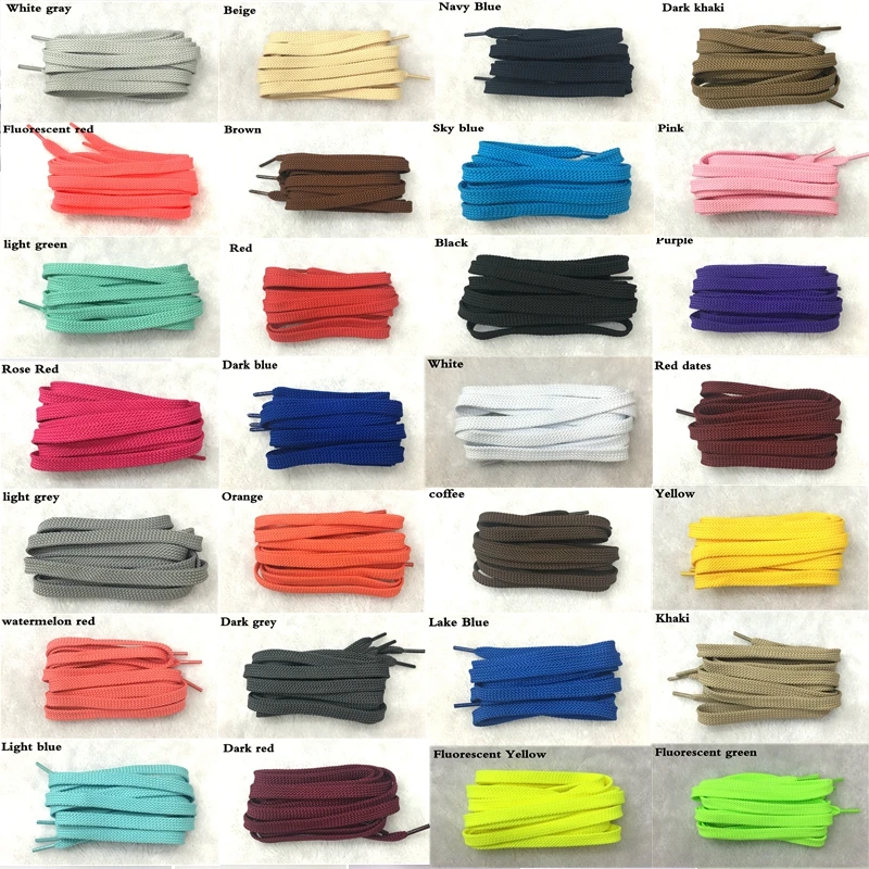 1Pair Thicken Flat Shoe laces Classic Solid Shoelaces for Athletic Running Sneaker Laces Shoes Boot 0.8 CM Width Shoelace String
