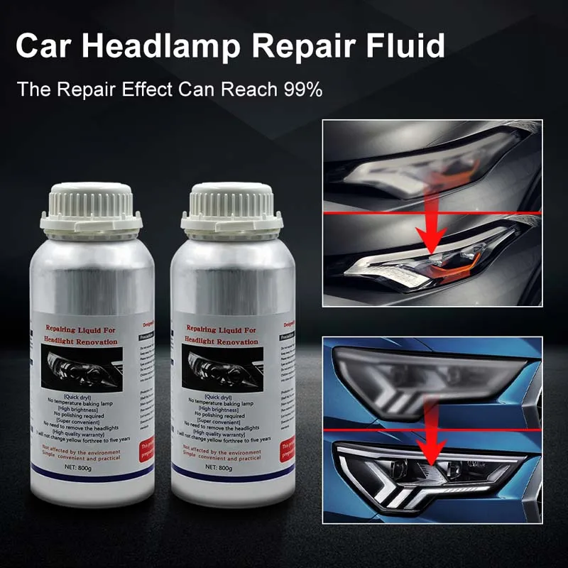 Universal Car Headlamp Restoration/Refurbishment Tool 800ml Headlights Liquid Polymer Repair Polishing Cleaning Headlight Kit
