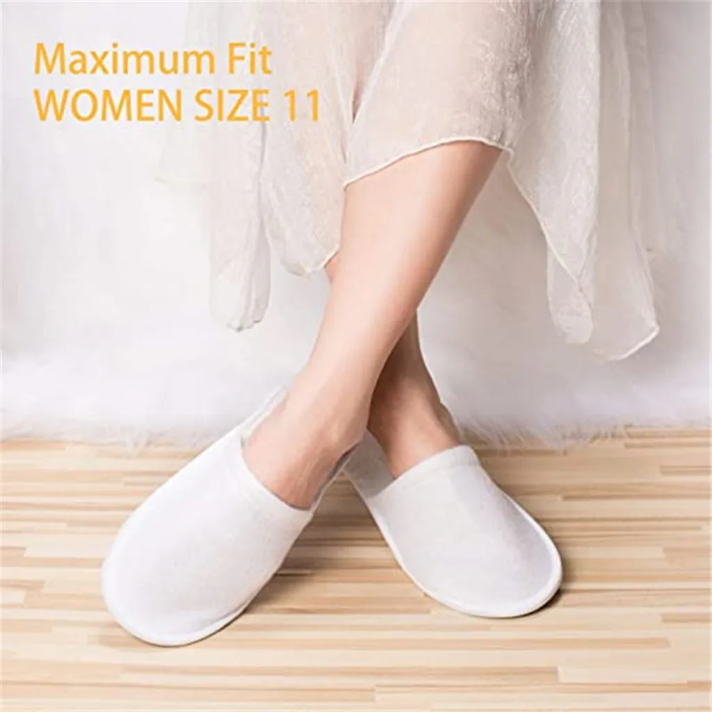 5-100Pairs Disposable Travel Hotel Slippers White new Towelling Closed Toe 2025 Spa Shoes Bathroom Sets Washroom Shower Bath Accessories