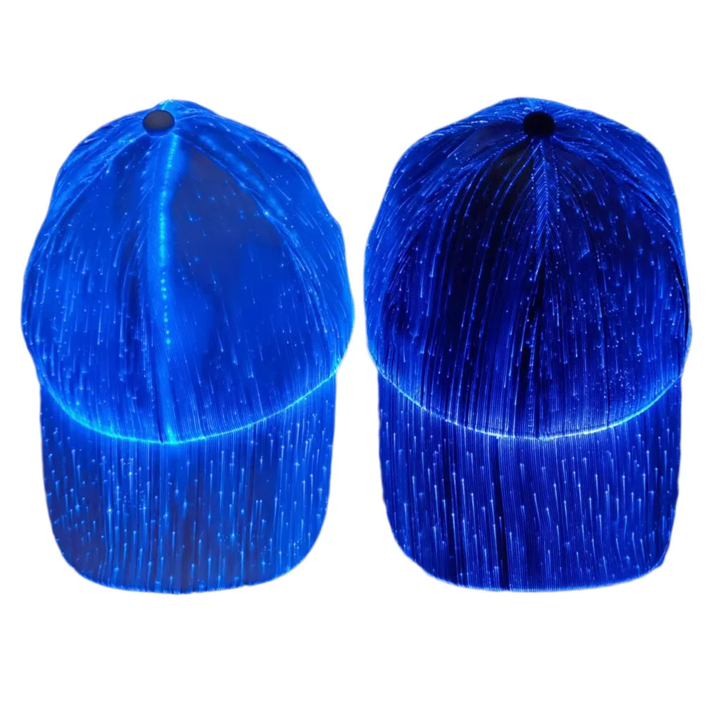 New Led Fiber Optic light-emitting Hat Bar Bungee light-emitting Baseball Cap hip-hop Couples Flashing Caps