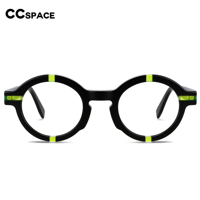 R56500 New Style Retro Round Small Frame Acetate Reading Glasses+100~+300 Men's Women's Popular Spliced Color Presbyopic Glasses
