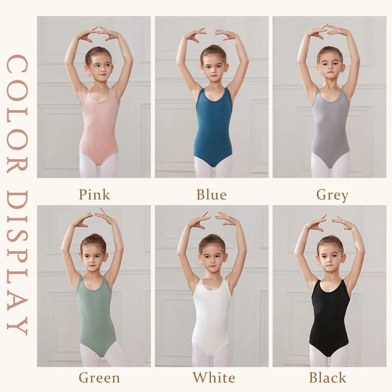 AOQUNFS Ballet Leotard For Girls new Dance Outfit 2025 Gymnastics Leotards Ballet Costumes Kids Bodysuit Criss-Cross Back Practice
