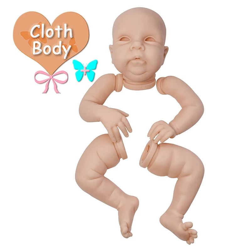 20inch Unfinished Miley Reborn Doll Kit Doll Unpainted Parts with Body and Eyes Soft Touch Fresh Color