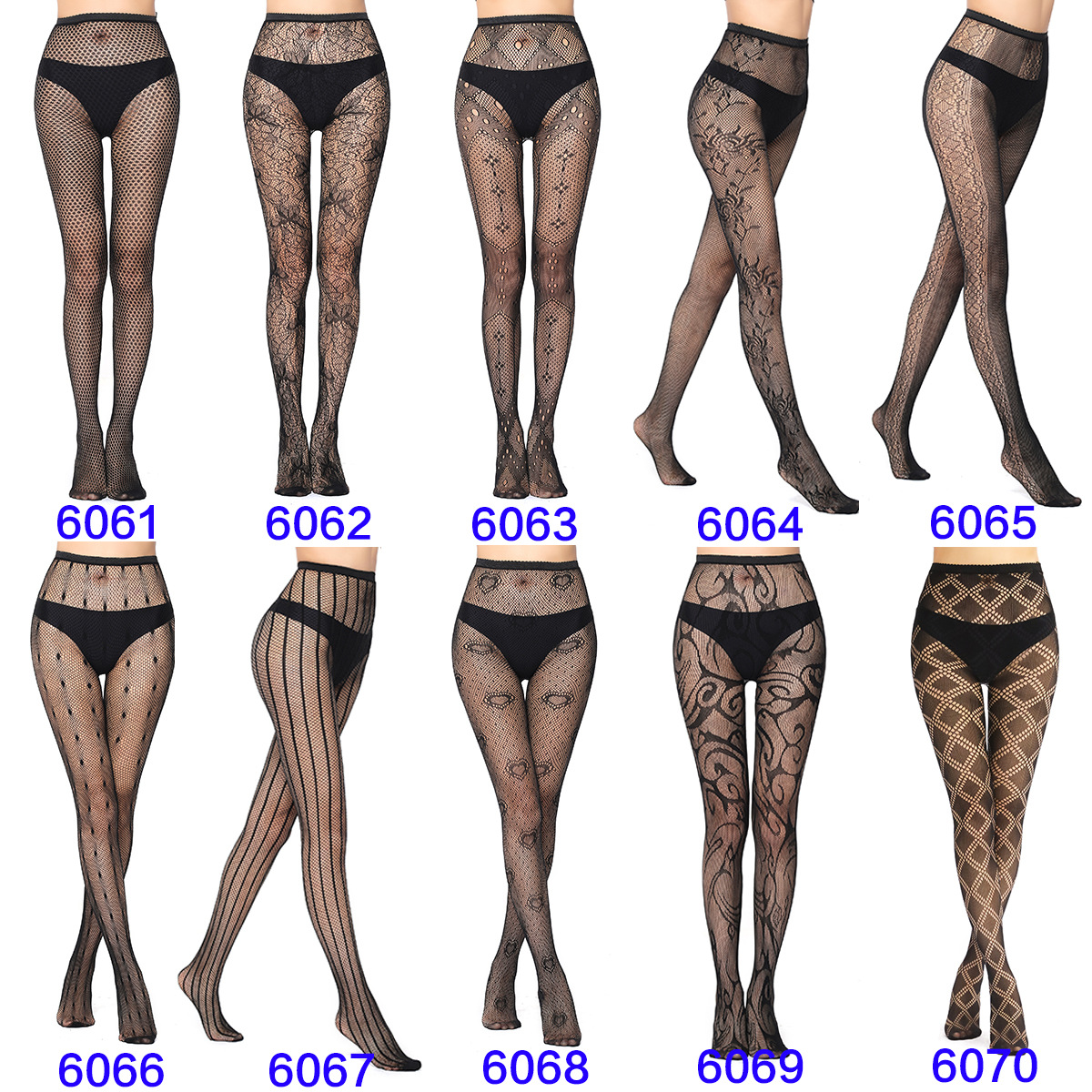 Hot Women Sexy Gothic Fishnet Tights Stars Rose Hollow Pattern Mesh Net Stockings Black Bottom Pantyhose Female Erotic Lingerie