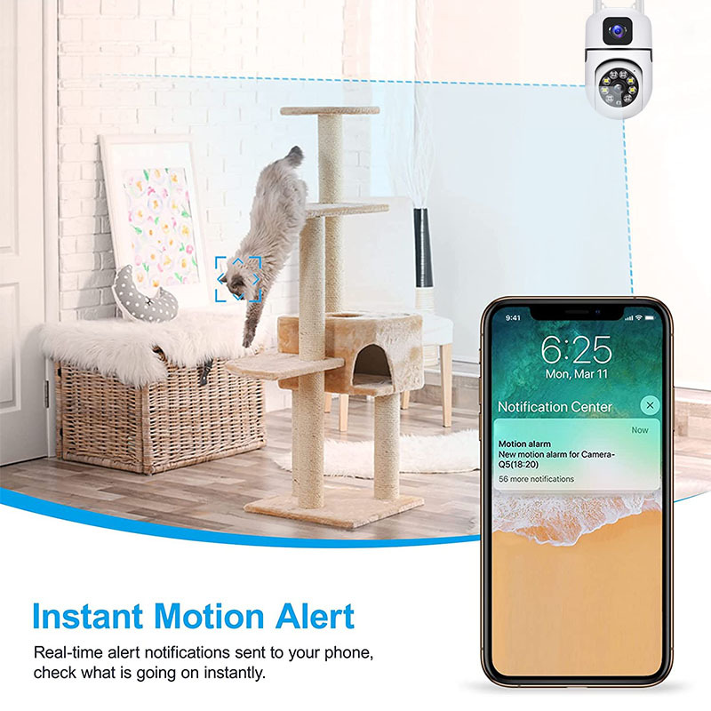 Dual Camera Security Cameras Ball Machine 4MP High Definition Night Vision Dual Screen Safety Protection Monitoring IP Camera