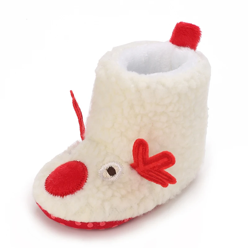 Baby Shoes for Winter Christmas Infant Shoes Cute Santa for Boys and Girls 11CM/12CM/13CM 0-12 Months Warm Lining Inside Soft