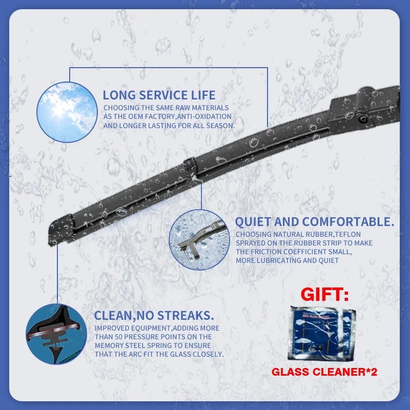 Windscreen Front Rubber ddmysmile Car Windshield Wiper Blades For 3 Series E90 E91 E92 E93 320D 318I 318D 335I 320I 330D 328I 330I 2Pc Smile