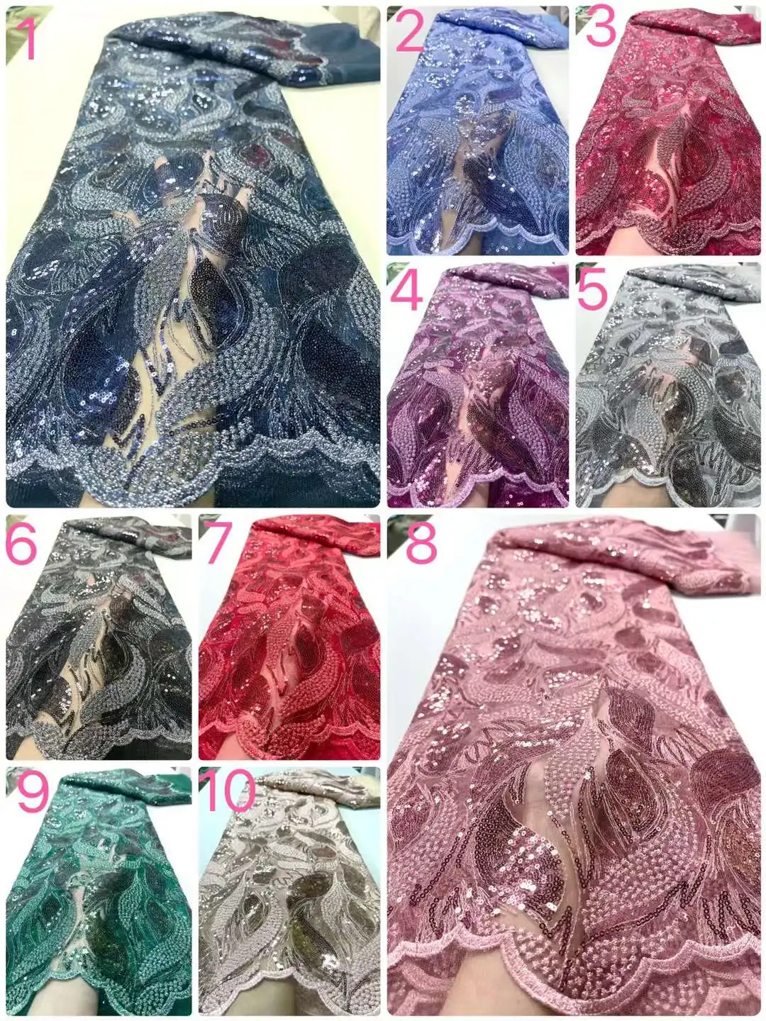 African Lace new Fabric 5 Yards Embroidered Tulle Net Lace Materials Nigerian Lace Fabrics Tulle French Lace Fabric 2025 For Wedding