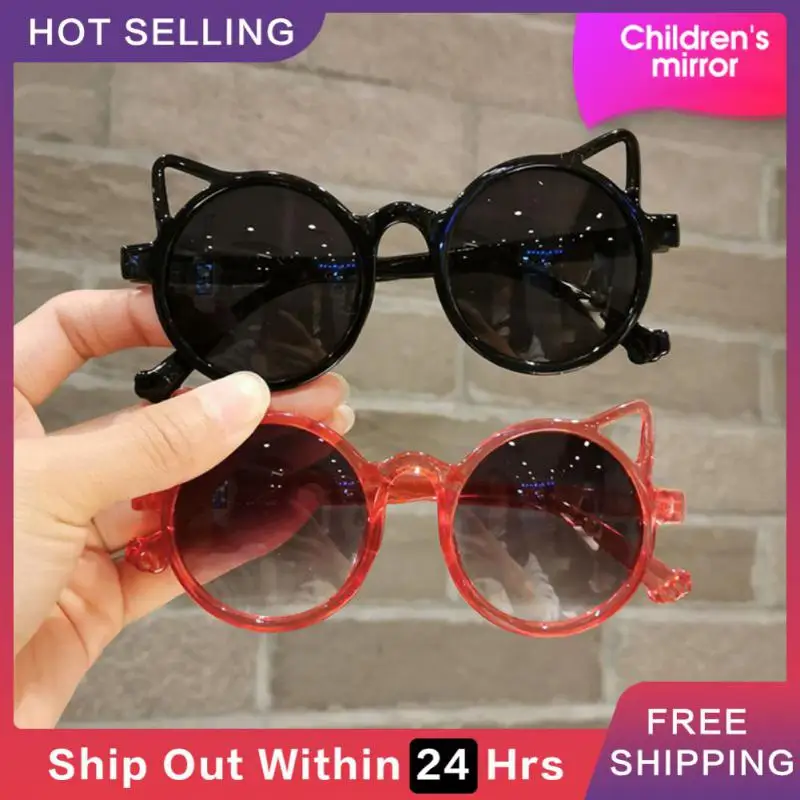 Children's Sunglasses 2025 new Boys Girls Anti UV Personalized Cat Ear Sun Glasses Lovely Vintage Baby Cute Eyewear Gafas De Sol UV400