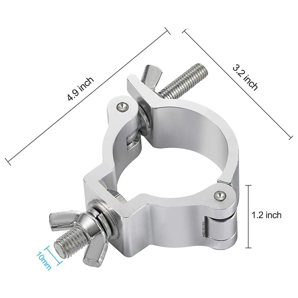 10Pcs/Lots Stage Lights Clamp Hanger Truss Bracket Stage Heavy Duty Hooks Theatre Lighting Kit 48-52mm 100kg Alumimun Alloy Hook
