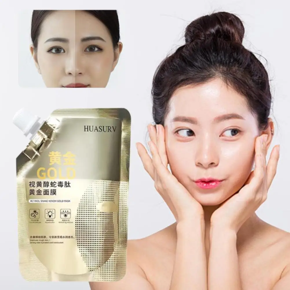 HUASURV Retinol Snake Venom Peptide Gold Mask Moisturizing Moisturizing Anti-aging Control Skincare Mask Clear Oil Care Ski O0W3