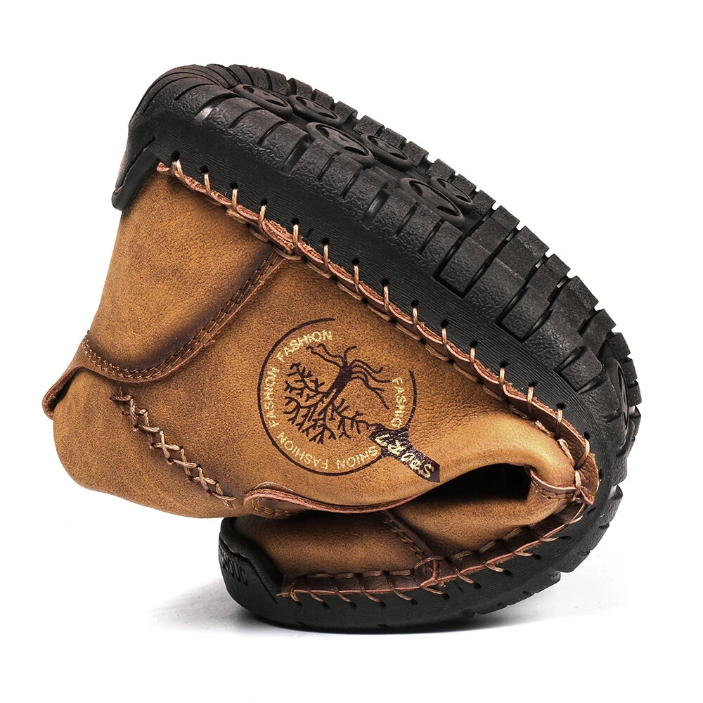 Hand-ing New Men Shoes Casual Boots Fall Patent Retro Leather Ankle Hot Sale Hombres Botas 91f4