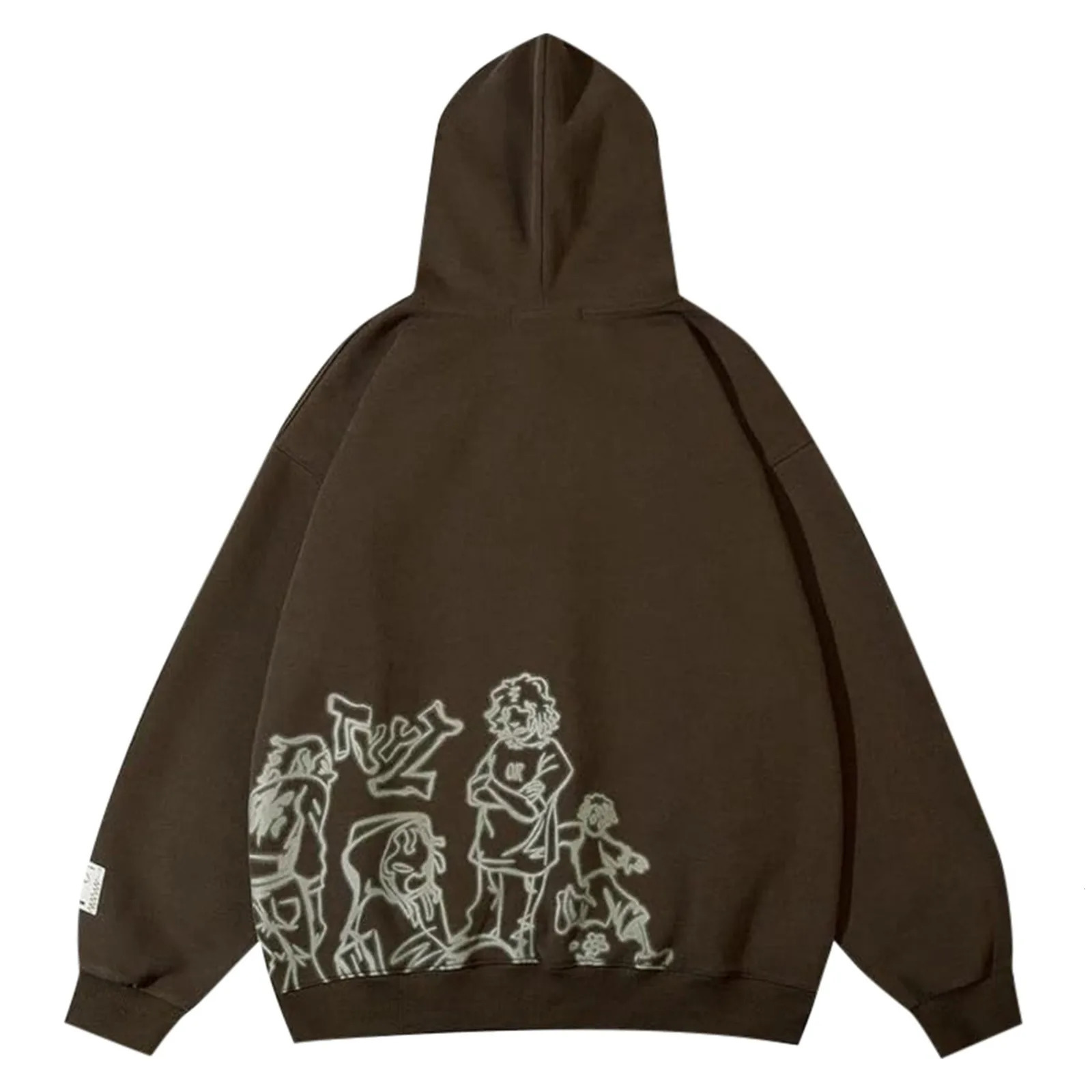 Y2K Streetwear Pink Hoodie Sweatshirt Funny Cartoon Graphic Autumn Harajuku Anime Hooded Pullover Hip Hop Hipster 240318