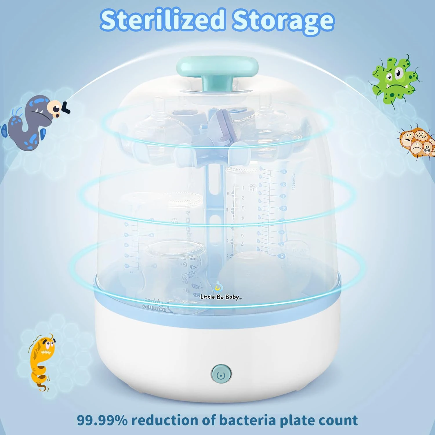 Baby Feeding Bottle Sterilizer Electric Steam Sterilizer with Automatic Power Off Control Bpa Free Esterilizador De Biberones