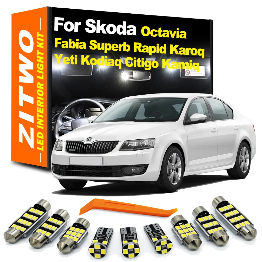 ZITWO Canbus No Error LED Interior Dome Light Kit For Skoda Octavia Fabia Superb Rapid Karoq Yeti Kodiaq Kamiq 1 2 3 MK1 MK2 MK3