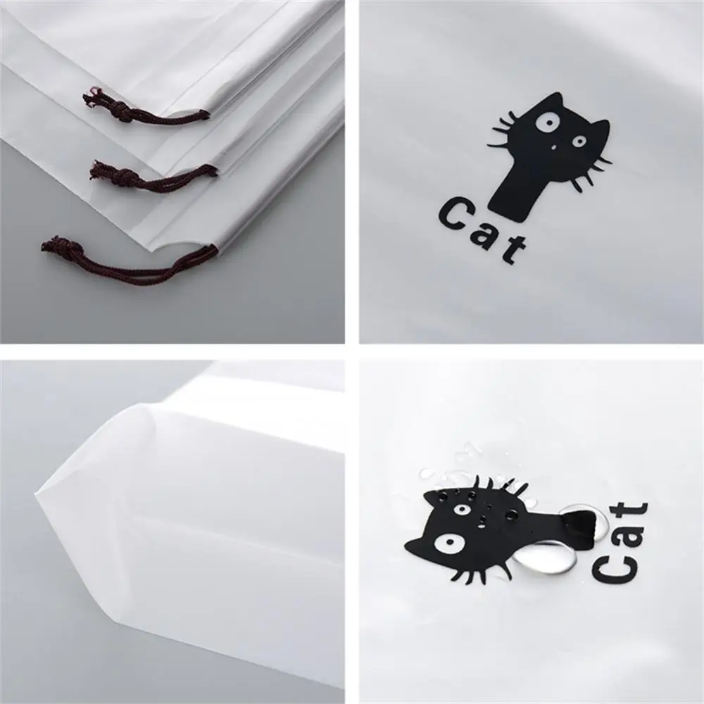 Cute Travel Cosmetic Bag Portable Drawstring Storage Bag Transparent Toiletry Wash Kit Storage Pouch Women Makeup Case Anti-dust