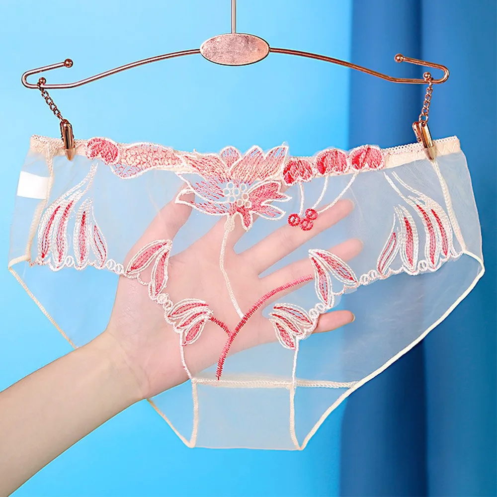Women Underwear Lace Mesh Sexy Lingerie 2025 Transparent Breathable Large Size Female Girls new Ultra-thin Briefs Underpants