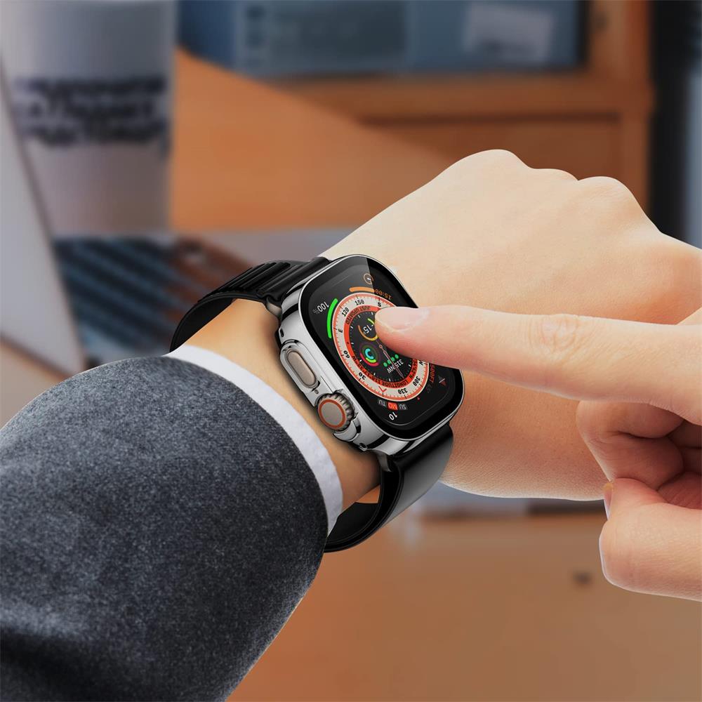 Screen Protector for Apple Watch Ultra Case 49mm accessories Straight Edge Cover+Glass Series 9 8 SE 7 6 5 4 45mm 41mm 44mm 40mm