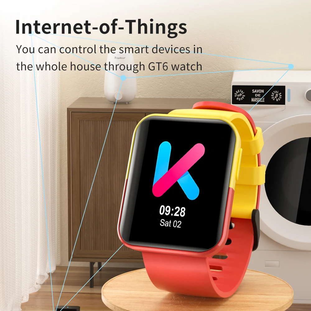 World Premiere KUMI GT6 new Two-color Smart Watch 1.72" Sport Heart Rate 2025 Smart Watches for Men Women Support Tuya IP68 Waterproof