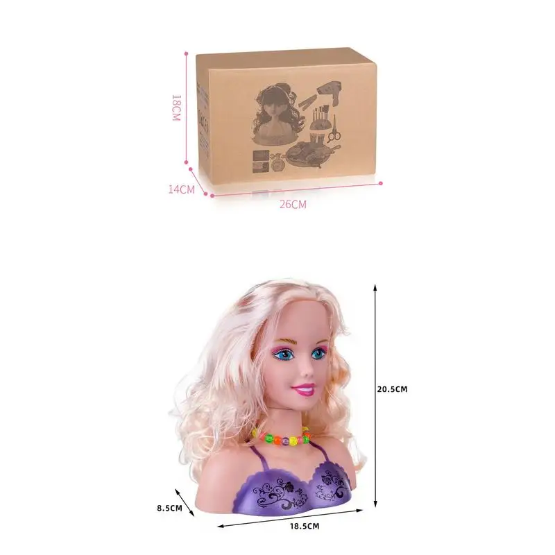 Children's Hairdressing Head Makeup Doll Safe And Washable Toys With Hair Dryer Accessories new 2025 Best Gifts For Girls