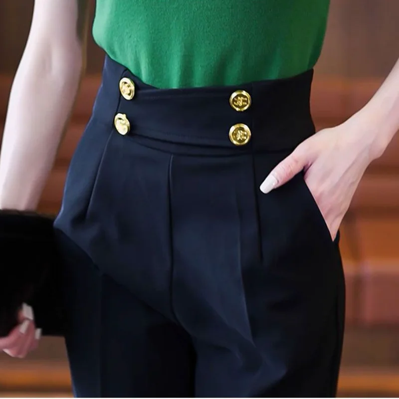 Clothing and Capris Skinny Tailoring Trousers for Woman Leggings Office Women's Harem Pants Slim Work High Waist Outfits Cotton