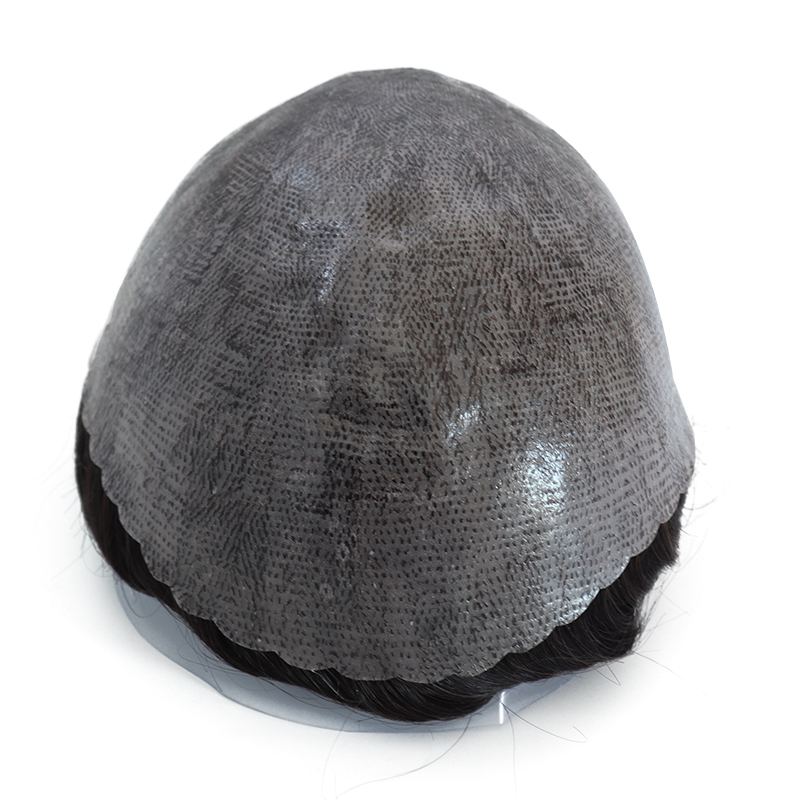 Prosthesis Full Hair Iskin PU 0.12-0.14Cm With ddmysmile Knots Straight Men Toupee Hairpiece Human Hair Wigs Ddmysmile Indian Hair System Natural Smil