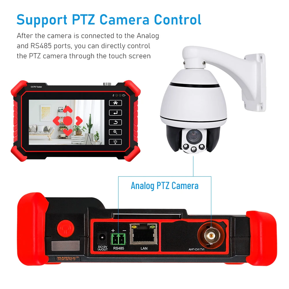PEGATAH 4 inch 8K IPC Tester Support 8MP AHD/CVI/TVI Analog Camera Tester Monitor CCTV Tester for HIKVSION IP camera Tester