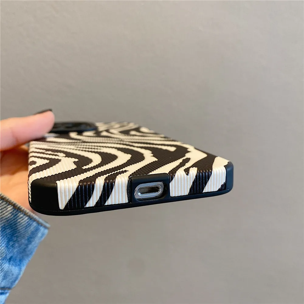 Lov Zebra Stripe Pattern Phone Case For iPhone15 14 13 12 11 Pro Max XR XS Max 7 8 2025 14 Plus new Soft Shockproof Back Cover